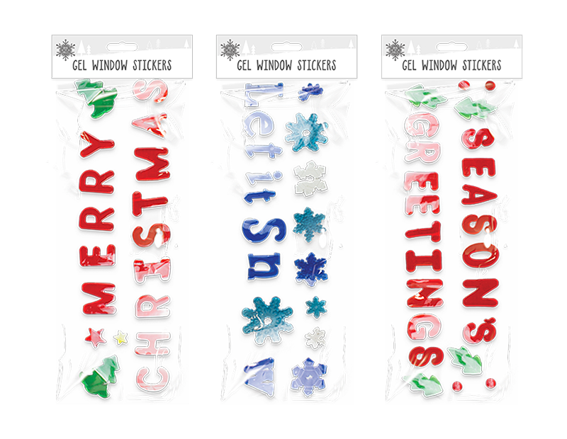 Large Christmas Gel Window Stickers Large Christmas Gel Window Stickers