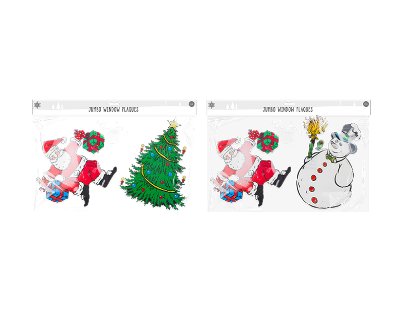 Christmas Large Window Plaques - 2 Pack Christmas Large Window Plaques