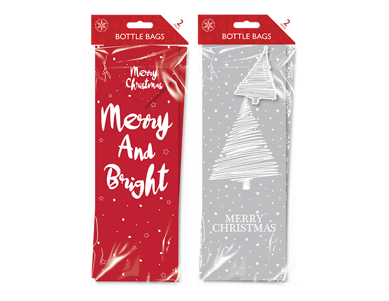 Christmas Bottle Bags - 2 Pack Christmas Bottle Bags - 2 Pack