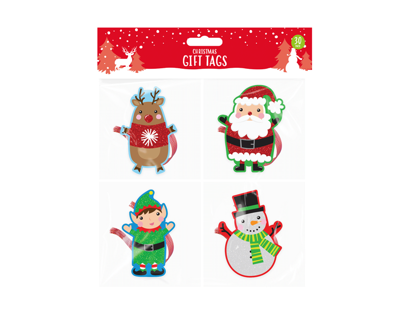 Christmas Character Gift Tags - 30 Pack Christmas Character Gift Tags - 30 Pack