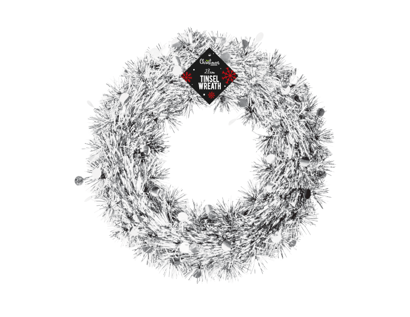 Tinsel Christmas Wreath 28cm Tinsel Christmas Wreath 28cm