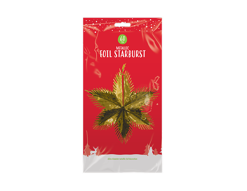 Christmas Metallic Foil Starburst 60cm Christmas Metallic Foil Starburst 60cm