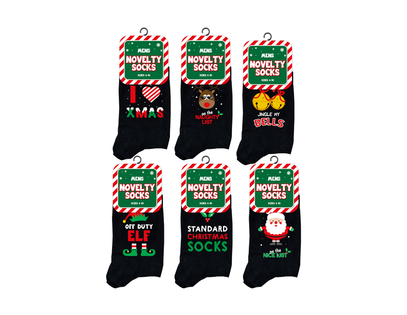 Mens Novelty Christmas Socks 6-10 Mens Novelty Christmas Socks 6-10