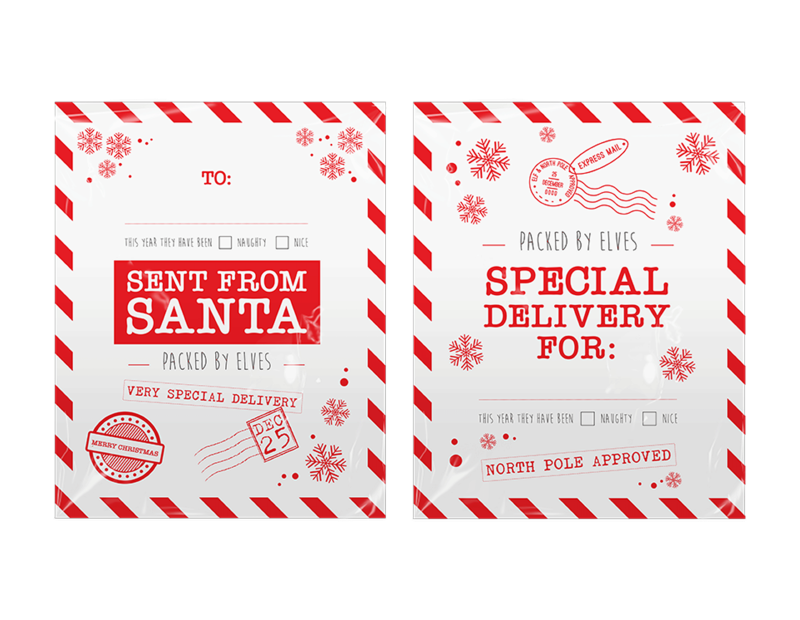 Christmas Printed Santa Sacks - 2 Pack Christmas Printed Santa Sacks - 2 Pack
