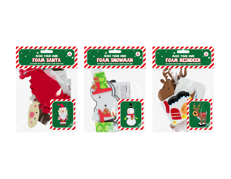 Christmas Foam Craft Character - 3 Pack Christmas Foam Craft Characters