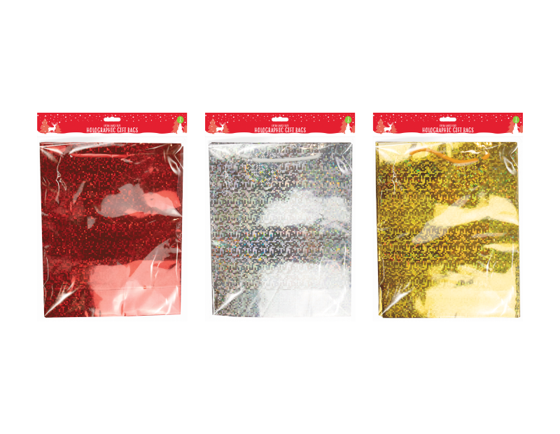 Holographic Jumbo Christmas Gift Bags -2 Pack Holographic Jumbo Christmas Gift Bags -2 Pack