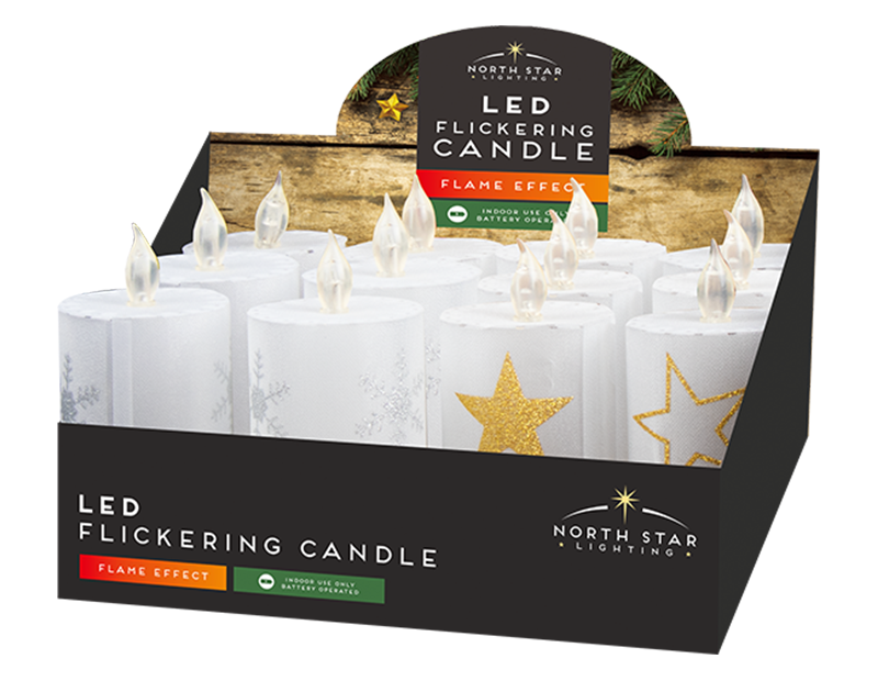 LED Flickering Christmas Pillar Candle With PDQ LED Flickering Christmas Pillar Candle With PDQ