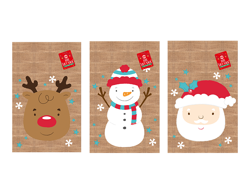 Christmas Jute Gift Sack 20cm x 32cm Christmas Jute Gift Sack 20cm x 32cm