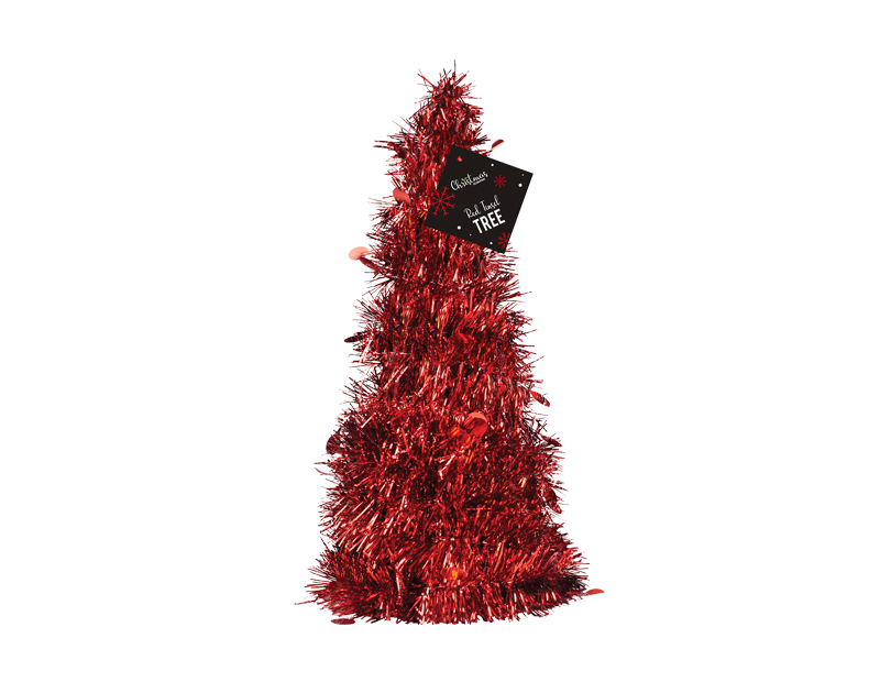 Red Tinsel Tree 31cm
