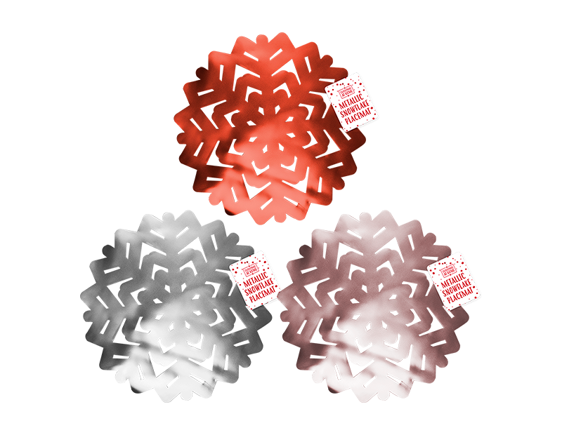 Metallic Snowflake Christmas Placemat Metallic Snowflake Christmas Placemat