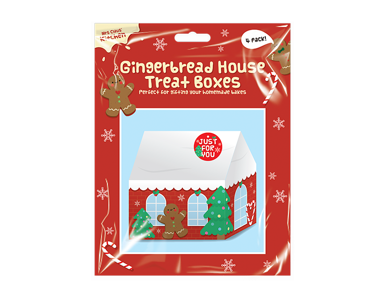 Gingerbread House Treat Boxes 4 Pack