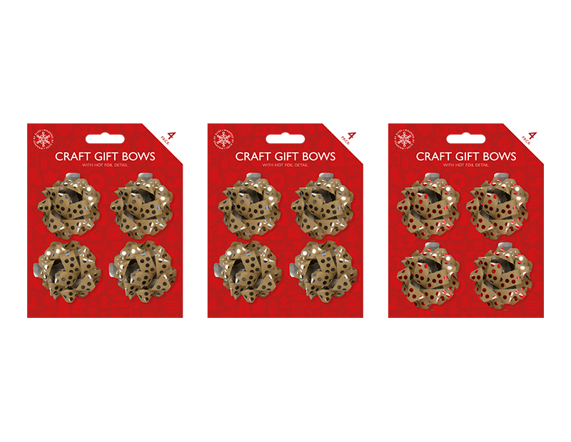 Hot Foil Kraft Bows 4 Pack Hot Foil Kraft Bows 4 Pack