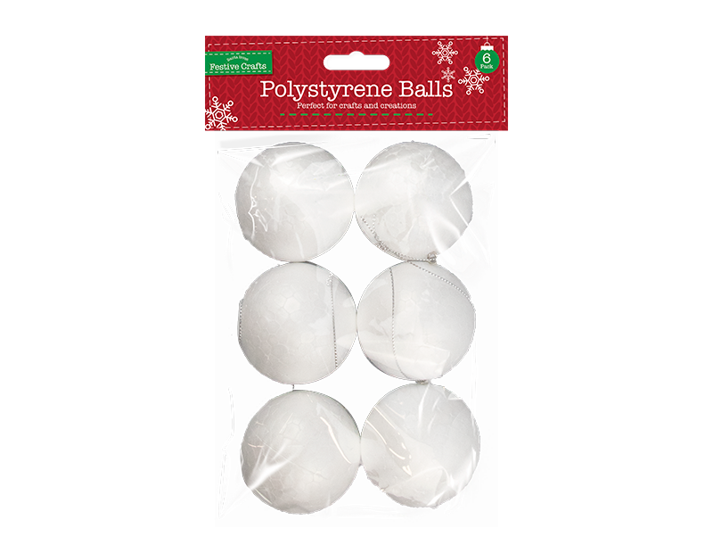 Polystyrene Baubles 6 Pack