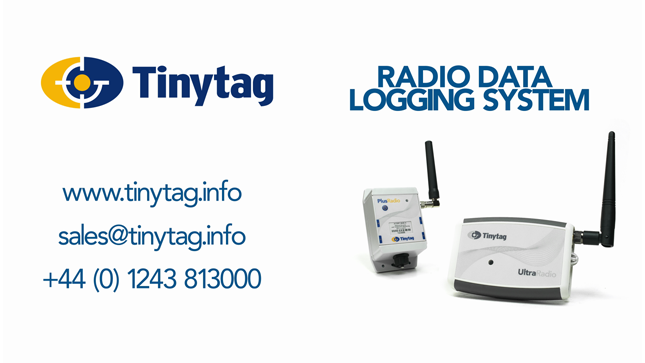 tinytag radio data logging system, www.tinytag.info, sales@tinytag.info, +44 (0)1243 813000