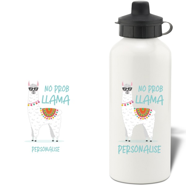 Personalised No Prob Llama Aluminium Water Bottle