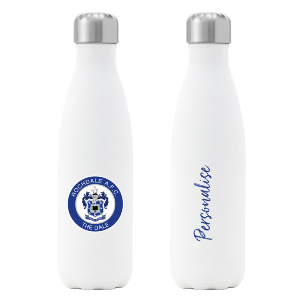 Rochdale AFC Crest Insulated Water Bottle - White