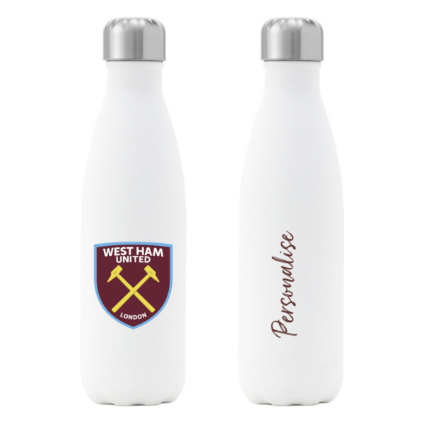 West Ham United FC Crest Insulated Water Bottle - White