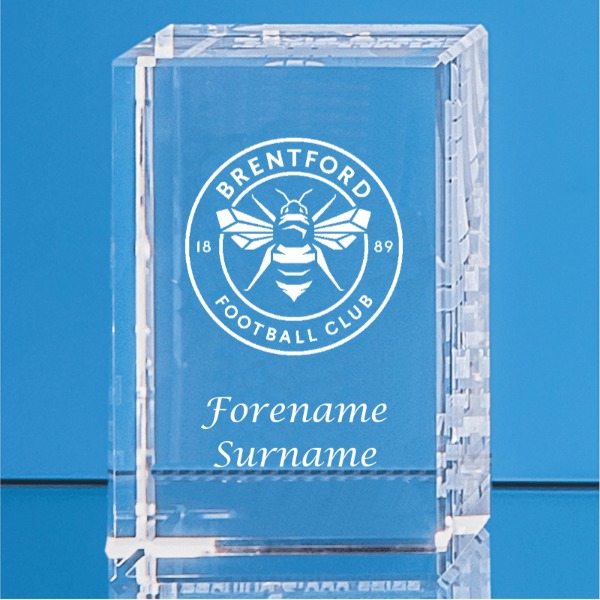 Brentford F.C Personalised Crystal Rectangle