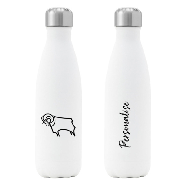 Derby County Crest Insulated Water Bottle - White