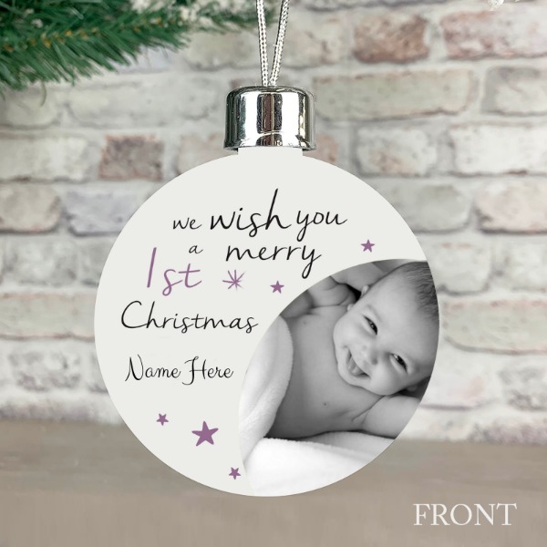 baby girl first christmas bauble