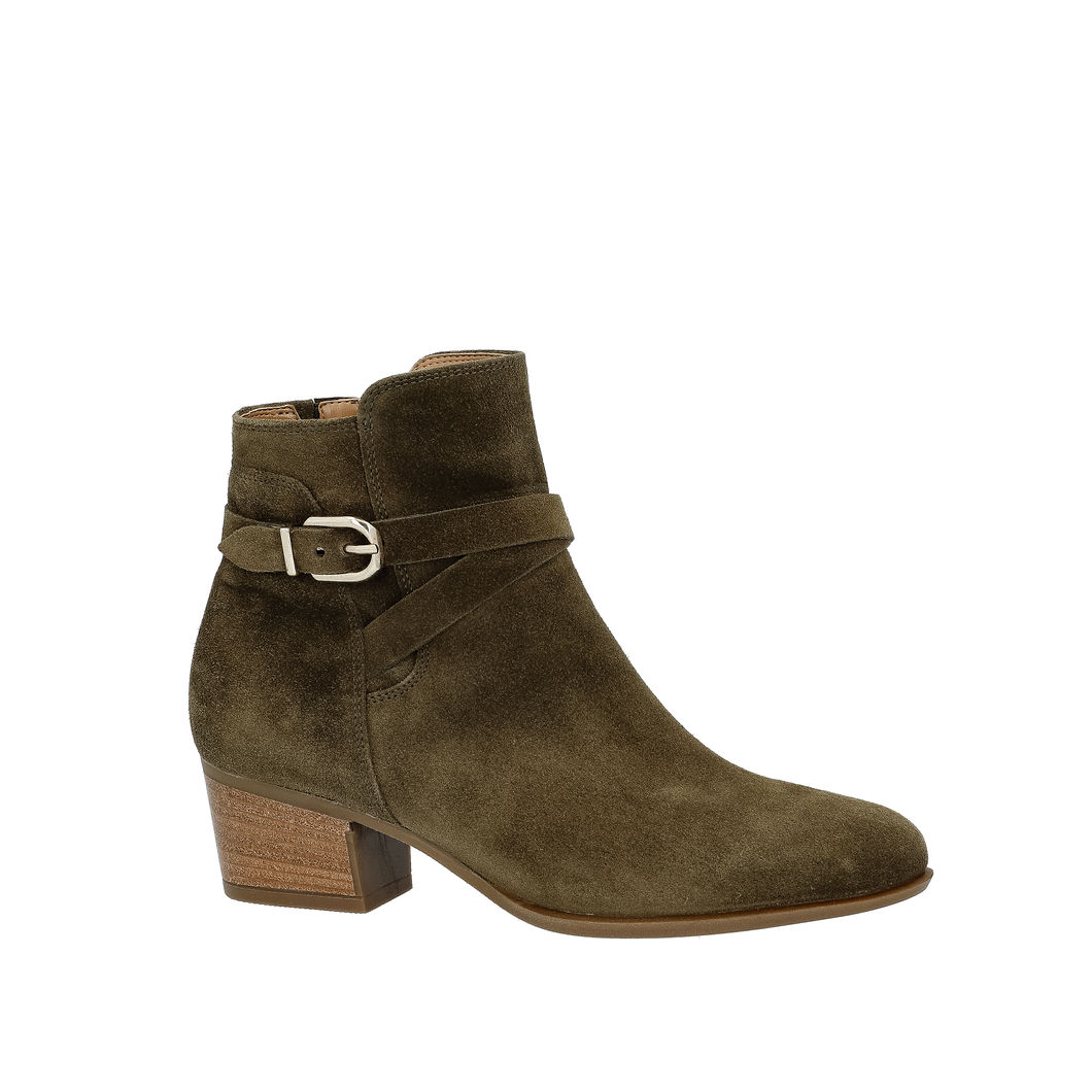 Gabor Rotor Suede Ankle Boot In Olive Gabor Rotor Suede Ankle Boot In Olive