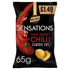 Walkers Sensations Thai Sweet Chilli Flavoured Crisps 65g 18 Pack £1.49