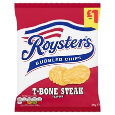 Royster Bubbled Chips T-Bone Steak 60g £1.35 (20 Pack)