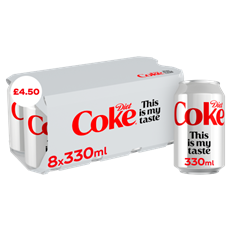 Diet Coke Cans 330ml 4 x 6 Pack £4.50