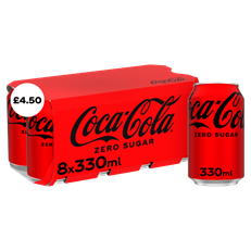 Coca Cola Zero Sugar Cans 330ml 4 x 6 Pack £4.50