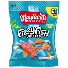 Maynards Bassetts Fizzy Fish Jellies 110g 12 Pack £1.00