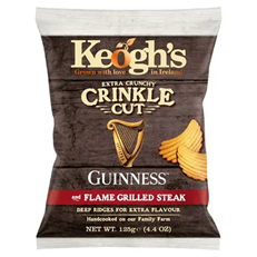 Keoghs Crinkle Cut Crisps Guiness & Flame Grill 125g 12 Pack
