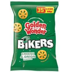 Golden Wonder Cheese & Onion Bikers 22g 35p (36 Pack)