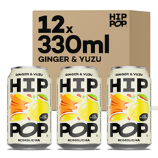 Hip Pop Ginger & Yuzu Kombucha 330ml 12 Pack