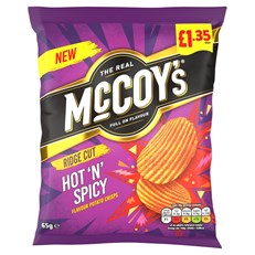 McCoys Hot & Spicy 65g £1.35 20 Pack