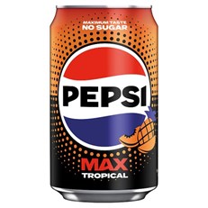Pepsi Max Tropical 330ml Cans 24 Pack