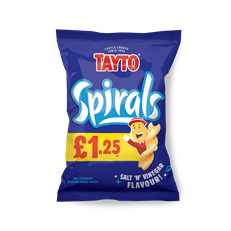 Tayto Spirals Salt & Vinegar 45g 20 Pack £1.25