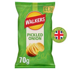 Walkers Pickled Onion Crisps 70g 18 Pack £1.35