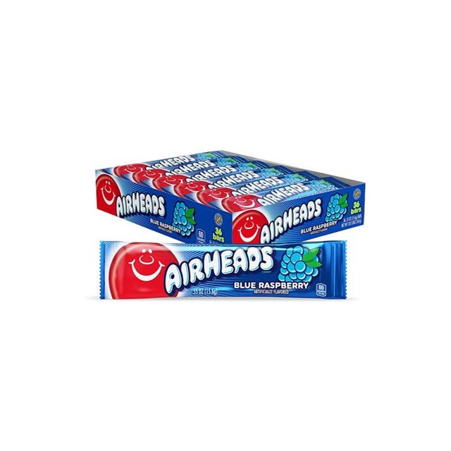 USA AIRHEADS BLUE RASPBERRY CHEW BAR 15.6g (36 PACK)