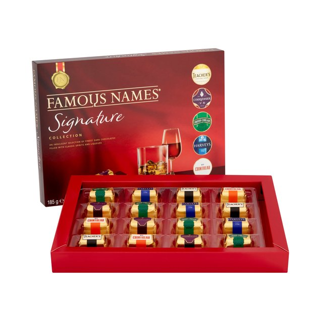 FAMOUS NAMES SIGNATURE COLLECTION CHOCOLATE LIQUEURS 185g