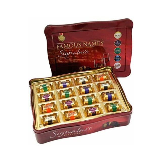 FAMOUS NAMES SIGNATURE COLLECTION CHOCOLATE LIQUEURS TIN 370g