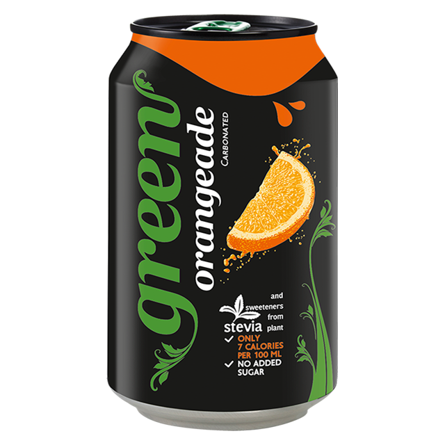 GREEN SPARKLING ORANGEADE CANS 330ML (24 PACK)