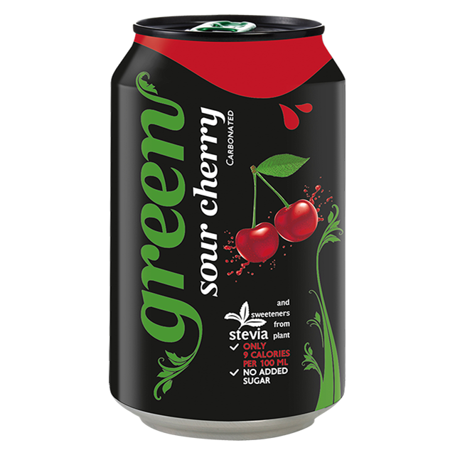 GREEN SPARKLING SOUR CHERRY CANS 330ML (24 PACK)