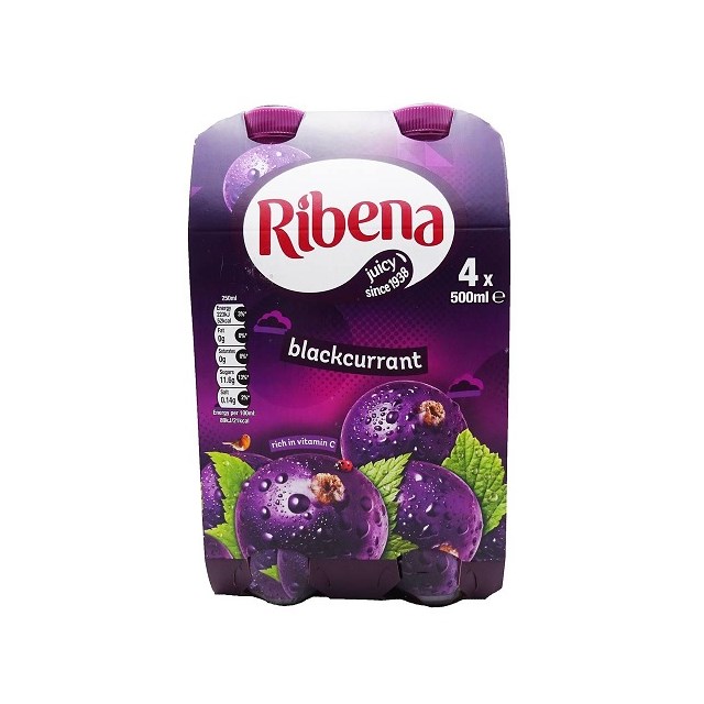 RIBENA BLACKCURRANT 500ml (4 PACK)