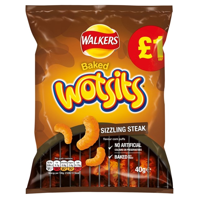 WALKERS £1 WOTSITS STEAK 40g (15 PACK)