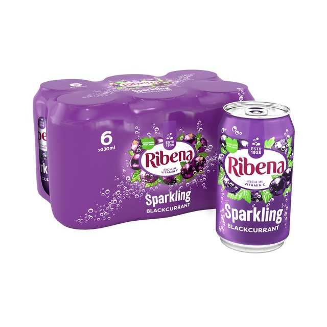RIBENA SPARKLING BLACKCURRANT 330ml (6 PACK)