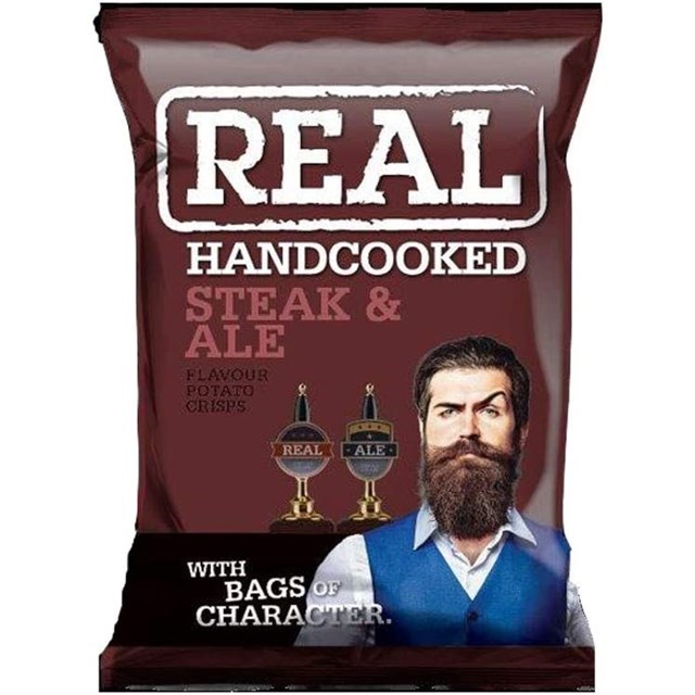 REAL CRISPS STEAK & ALE 35g (48 PACK) 9 OCTOBER DATED