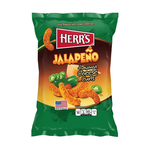 HERR'S JALAPENO FLAVOURED CHEESE CURLS 198g