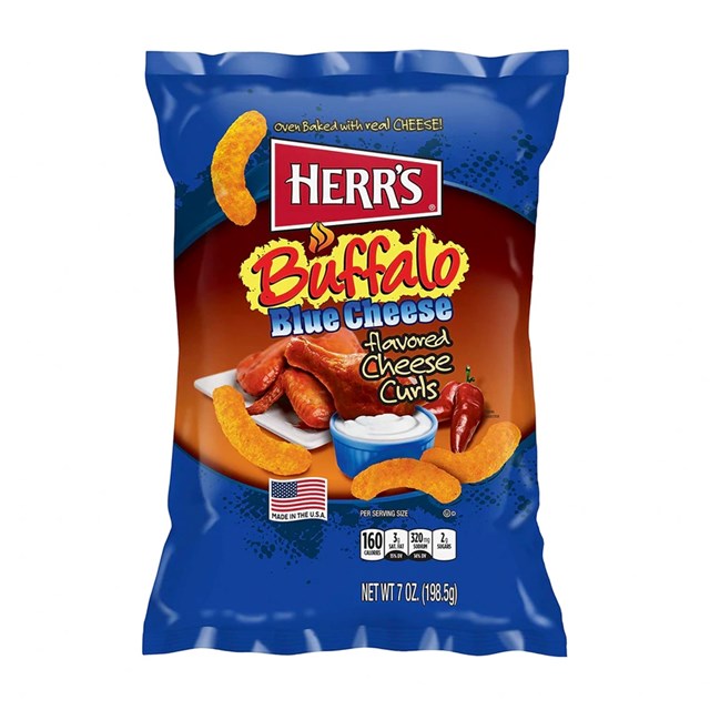 HERR'S BUFFALO BLUE CHEESE FLAVOURED CURLS 198g