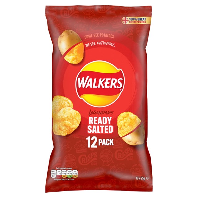 WALKERS READY SALTED 25g (12 PACK)