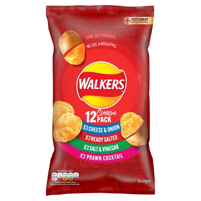WALKERS VARIETY PACK 25g (12 PACK)